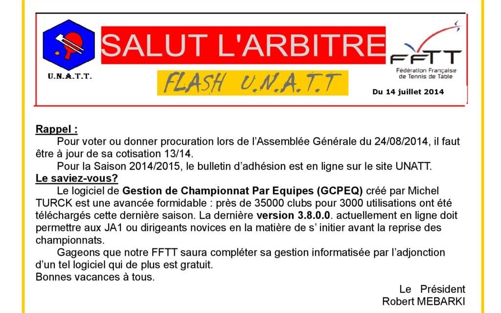 N°10 – Salut l’Arbitre – Flash