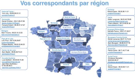 Carte des correspondants par région