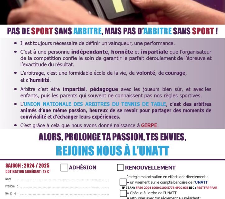 Nouveau bulletin d’adhésion remplissable pour la saison 2024-2025
