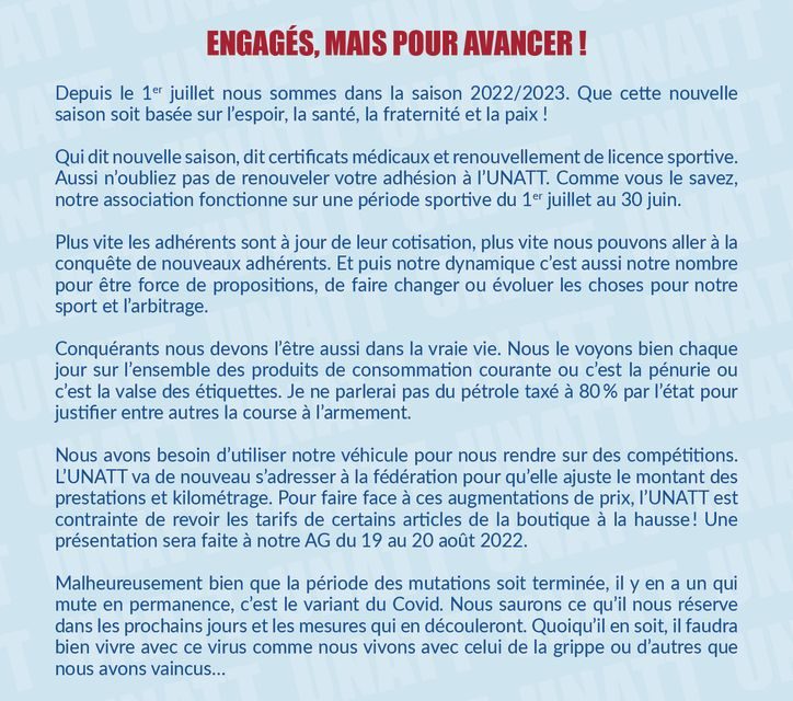 Salut L’Arbitre n°4/22 – Juillet 2022