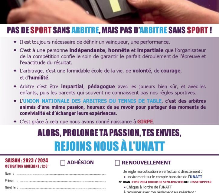 Nouveau bulletin d’adhésion saison 2023/2024