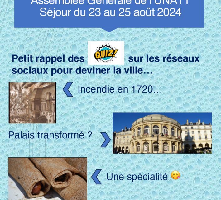 Save the date de la prochaine AG du 23 au 25 août 2024